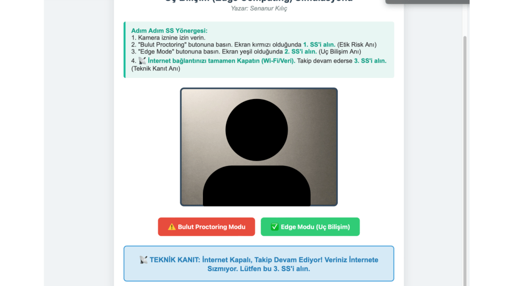 İnternetsiz çevrimdışı yüz takibi teknik kanıtı