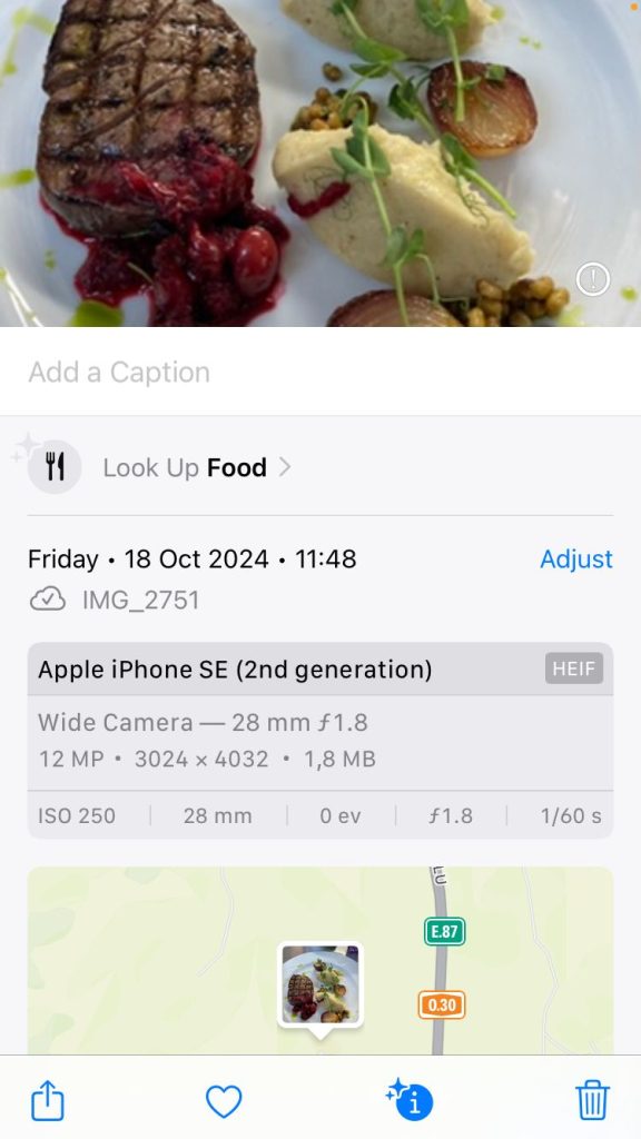 iPhone SE orijinal metadata EXIF verileri kontrol grubu deneyi